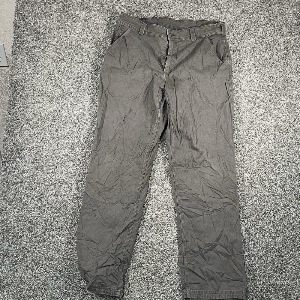 Duluth Trading Co DuluthFlex Fire Hose Pants 38x34 Relaxed Fit Gray Mens